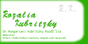 rozalia kubritzky business card